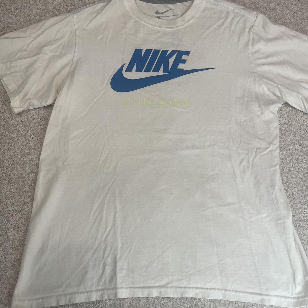 Nike Chicago T Shirt Youth Large Short Sleeve Retro Graphic Spellout White