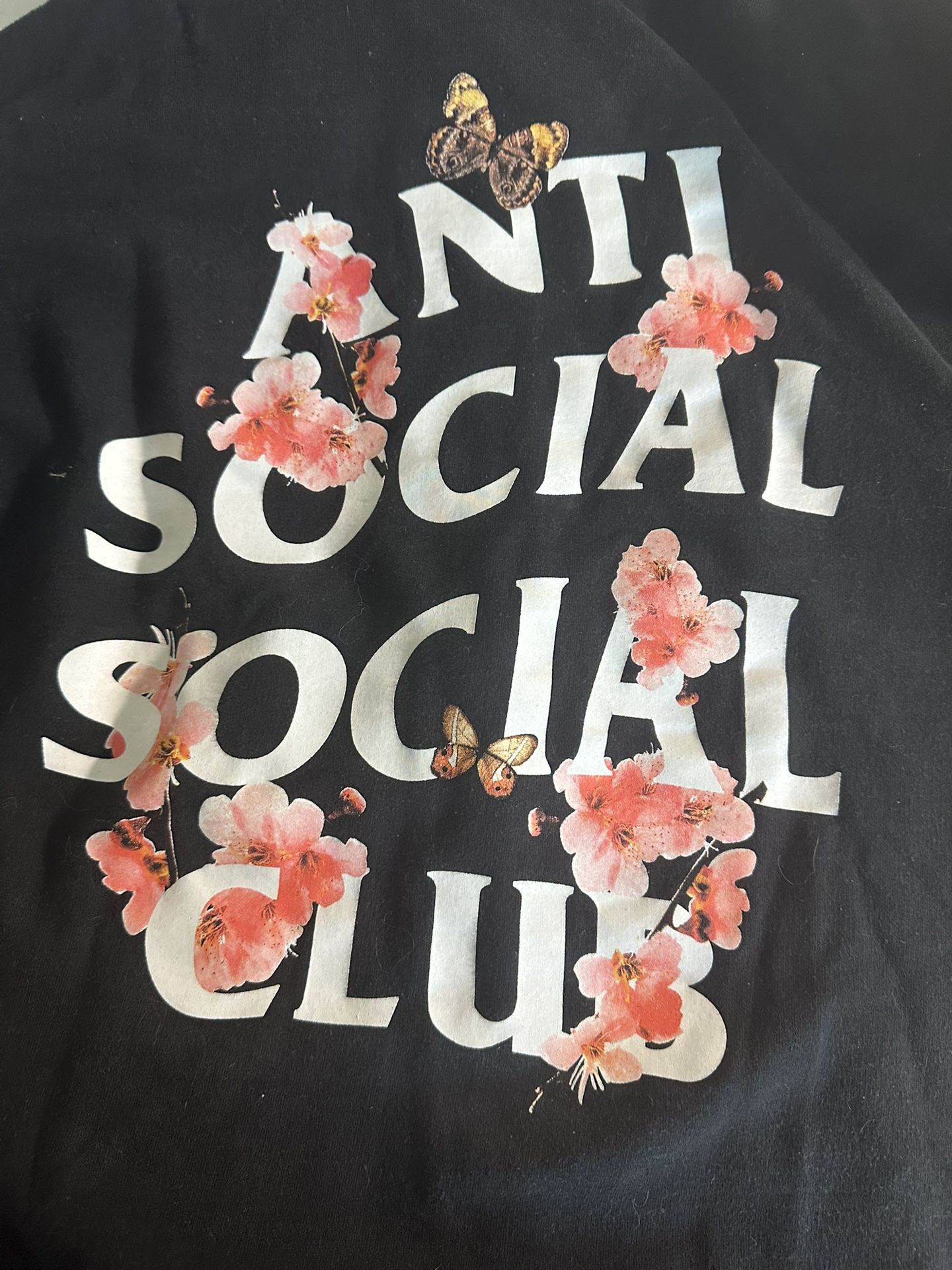 π¦ Anti Social Social Club Black Butterfly Zipper Hoodie β Size Small
