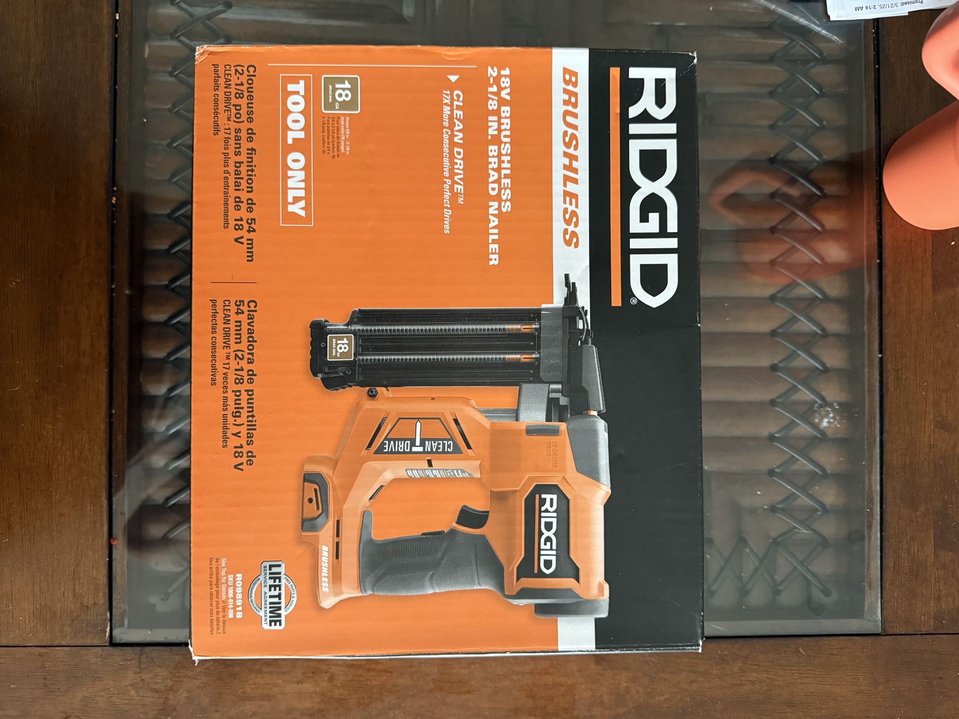 RIDGID BRAD NAILER BRAND NEW