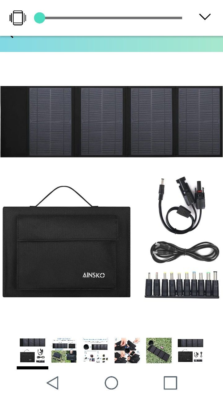 Ainsko 45W Foldable Solar Mono Panel Charger + Charge Controller