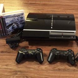 PS3 Console Lot with Games, 2 controllers