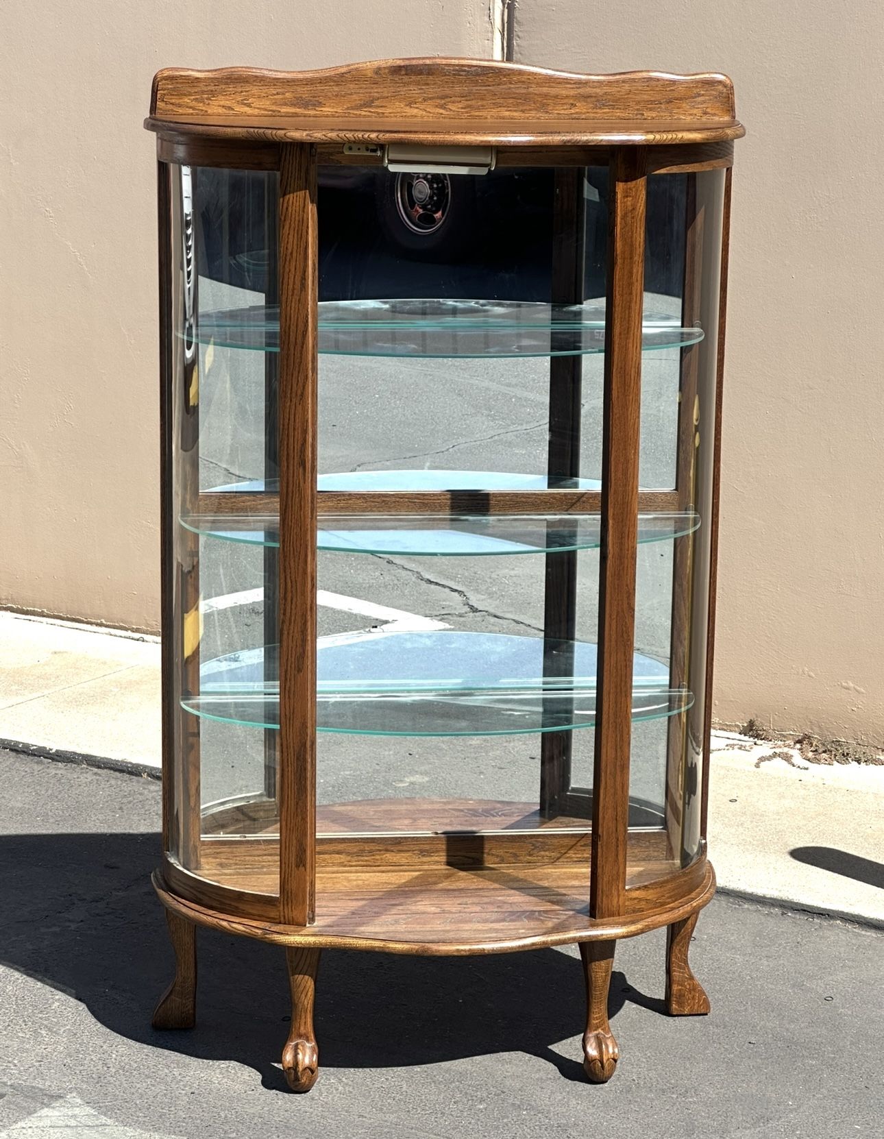 Antique Curio Cabinet - Curve Glass