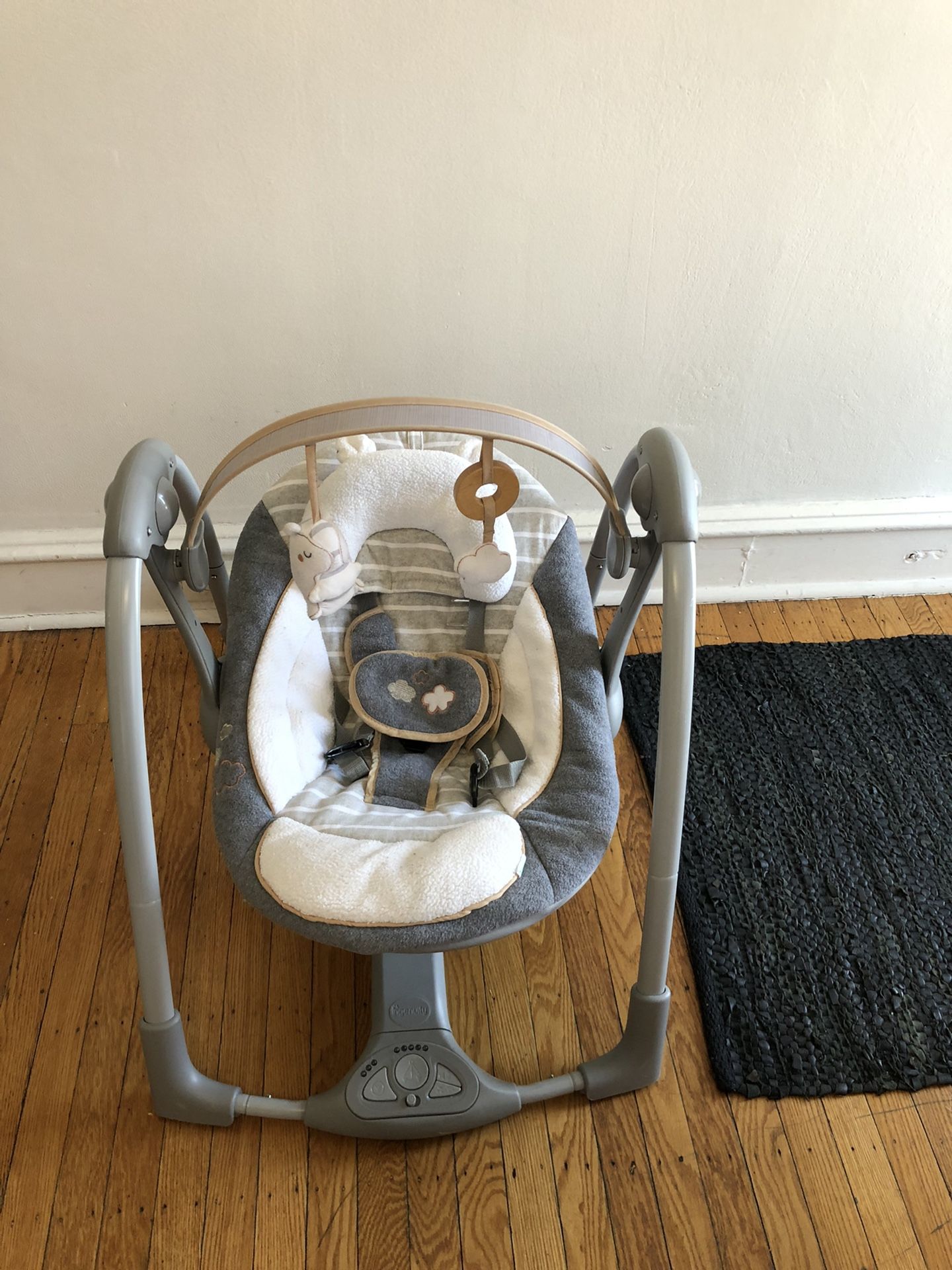 Portable Baby Swing - Gray & White