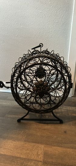 Vintage iron wine rack