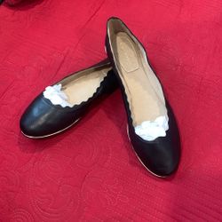 New Gold Lined Black Flats