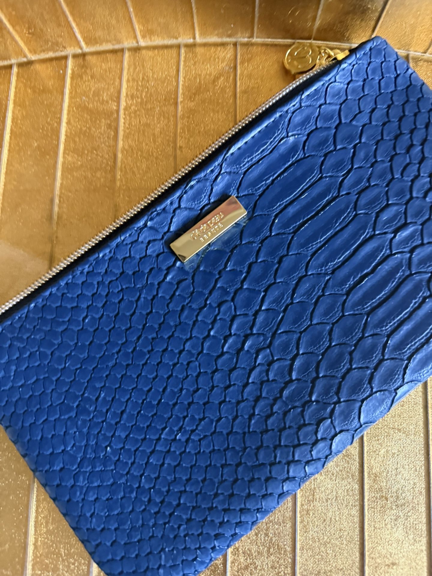 New Cle De Peau Snake Skin Cosmetic Bag