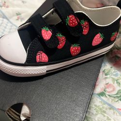 Strawberry 🍓 Converse Shoes For Infant Size 9