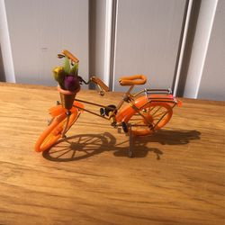 Orange Bicycle With Tulips 