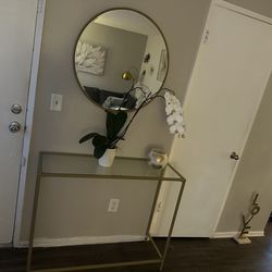 Console table with mirror