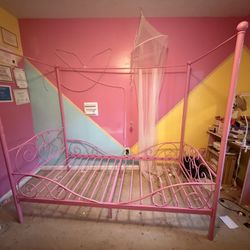 Capri Pink Twin Size Metal Bed Frame