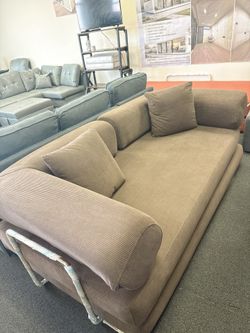 Modern Brown Corduroy Daybed Sofa – 79” x 49”