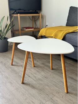 2 versatile end tables / Bamboo - White