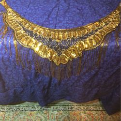 Beautiful gold sequined belly dance sash