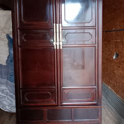 Chinese Antique Solid Cherry Armoire 
