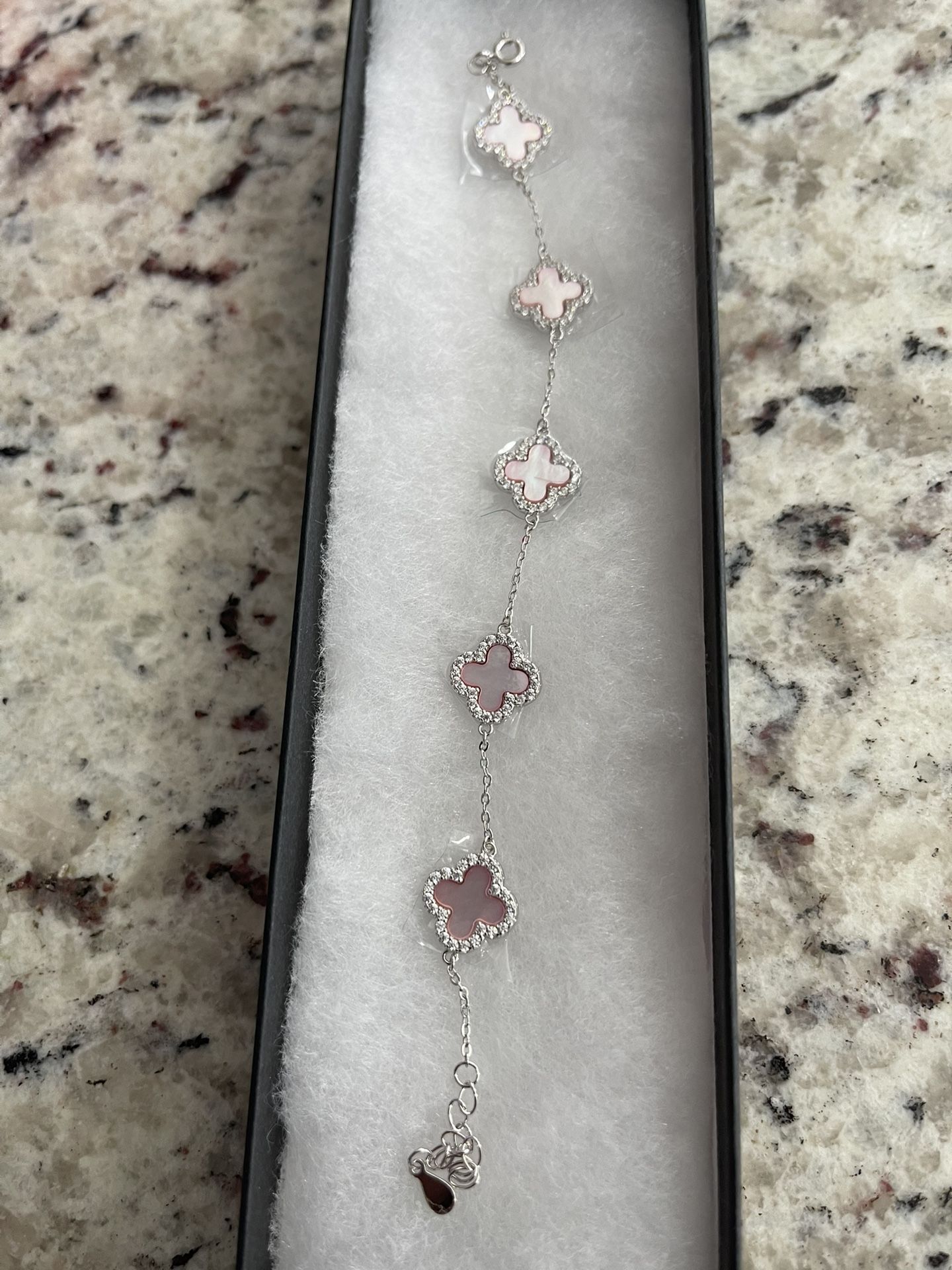925 Silver Four Leaf Clover Bracelet