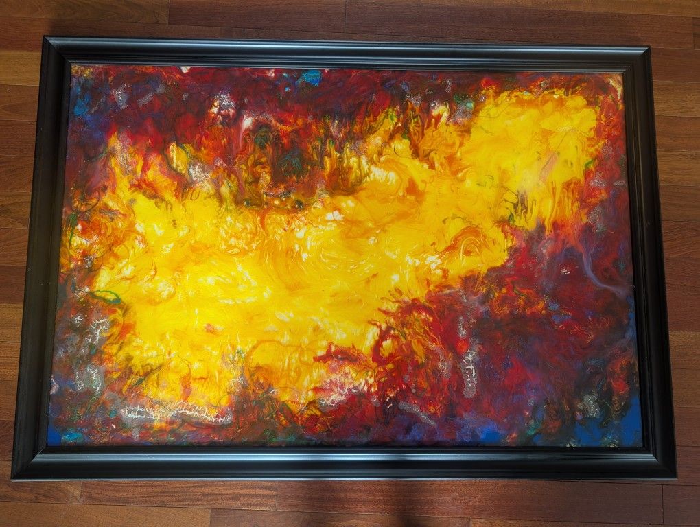 Large Framed Plexiglass Art