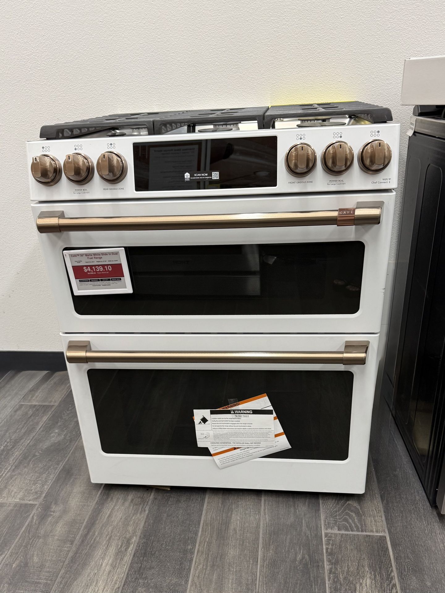 Cafe 30” Matte White Slide In Dual Fuel Range