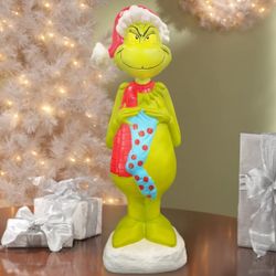 3 FT DR SEUSS THE GRINCH WITH STOCKING LED BLOW MOLD LIGHTED YARD 