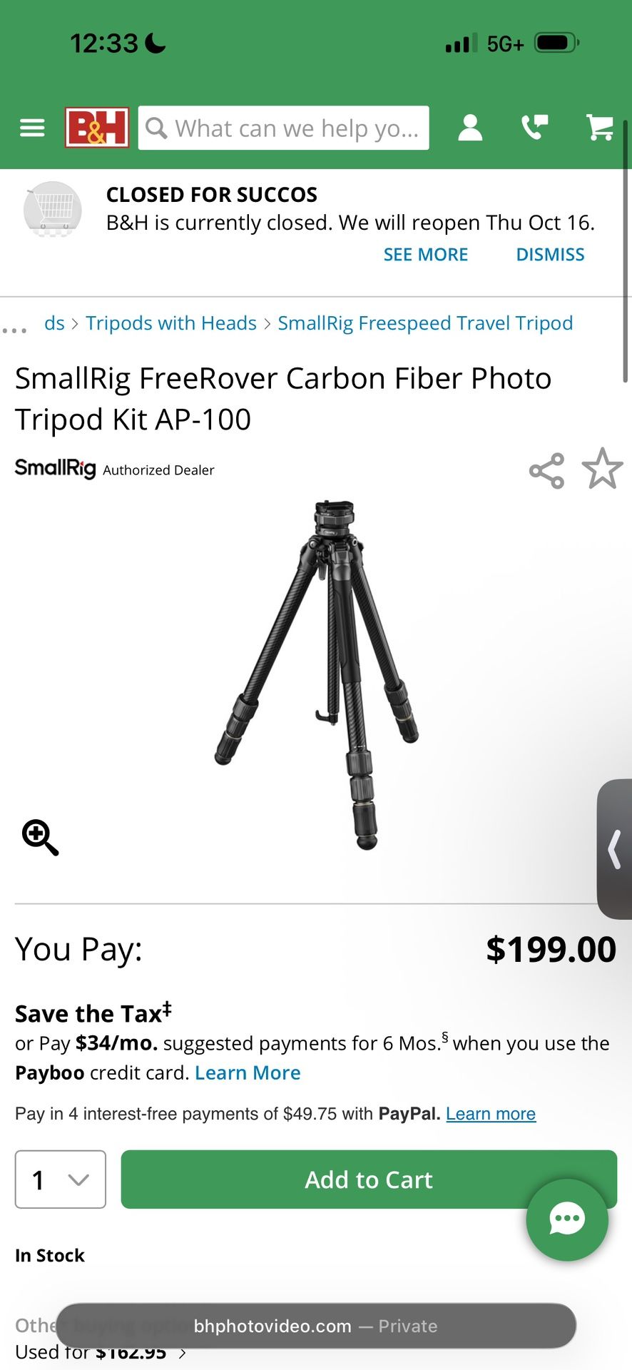 Smallrig ap100 tripod