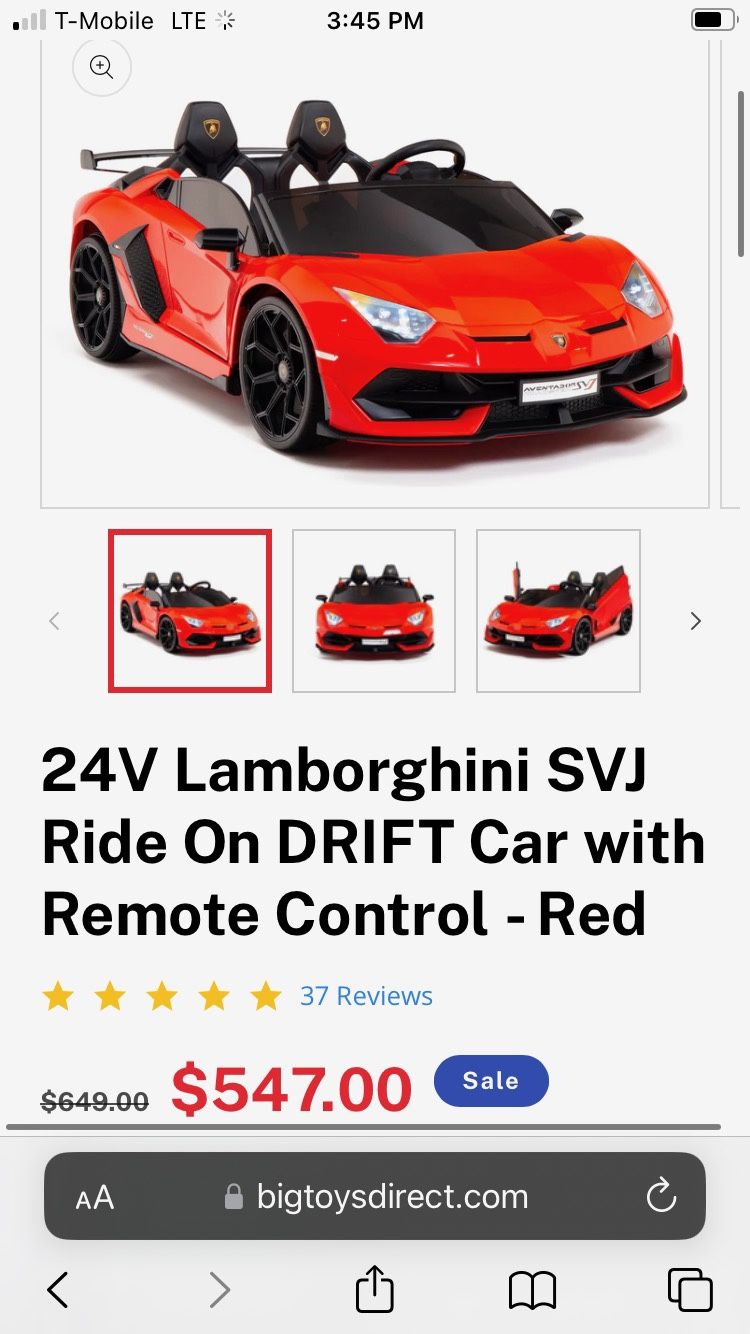 UNOPENED/NEW Lamborghini 24V Child Electric Ride-On Car