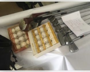 Golf clubs and bag