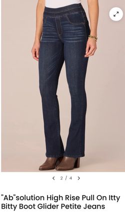 Democracy jeans. Ab"solution High Rise Pull On Itty Bitty Boot Glider Petite Jeans