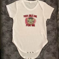Yoda Valentine Onesie 9/12 Month