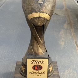Tito’s Handmade Vodka Football Trophy | Rare Man Cave Collectible