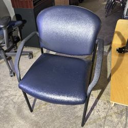 Blue Vinyl Arm Chair