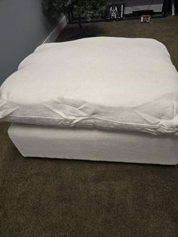 Beautiful Comfy Beige Ottoman W/Removable Pillow