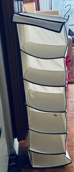 Lot of 2 hanging closet organizers + new canvas bag