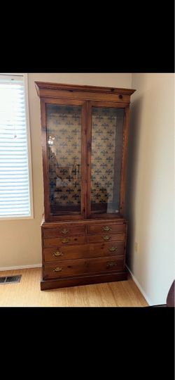 Solid Wood China Cabinet with Drawers