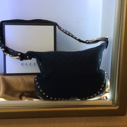 GUCCI BLACK BAG CANAVAS  AND LEATHER