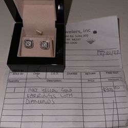 14k Gold VVS1 Diamond Earings