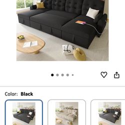 Barely Used Black Modular Sofa Couch