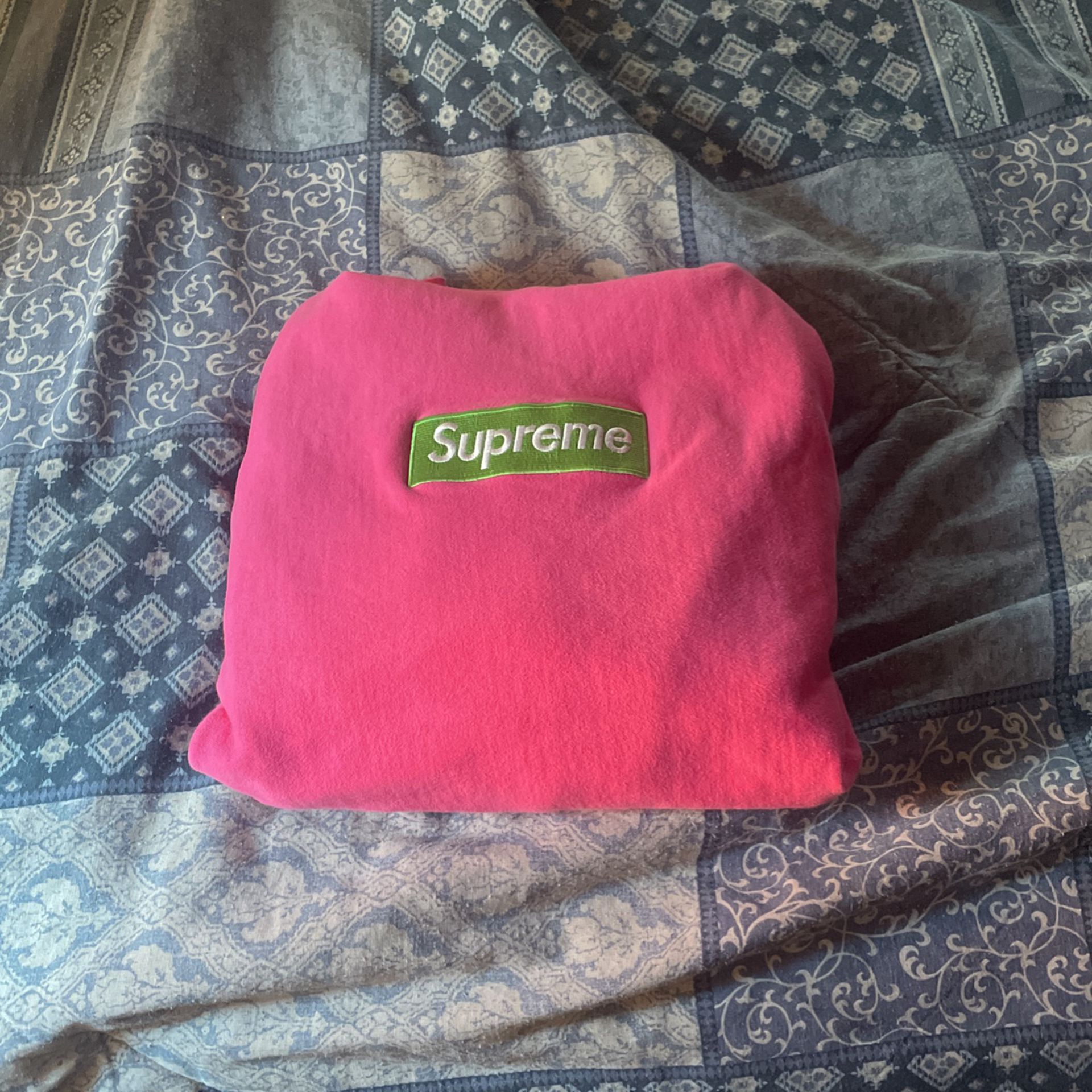 pink supreme box logo hoodie