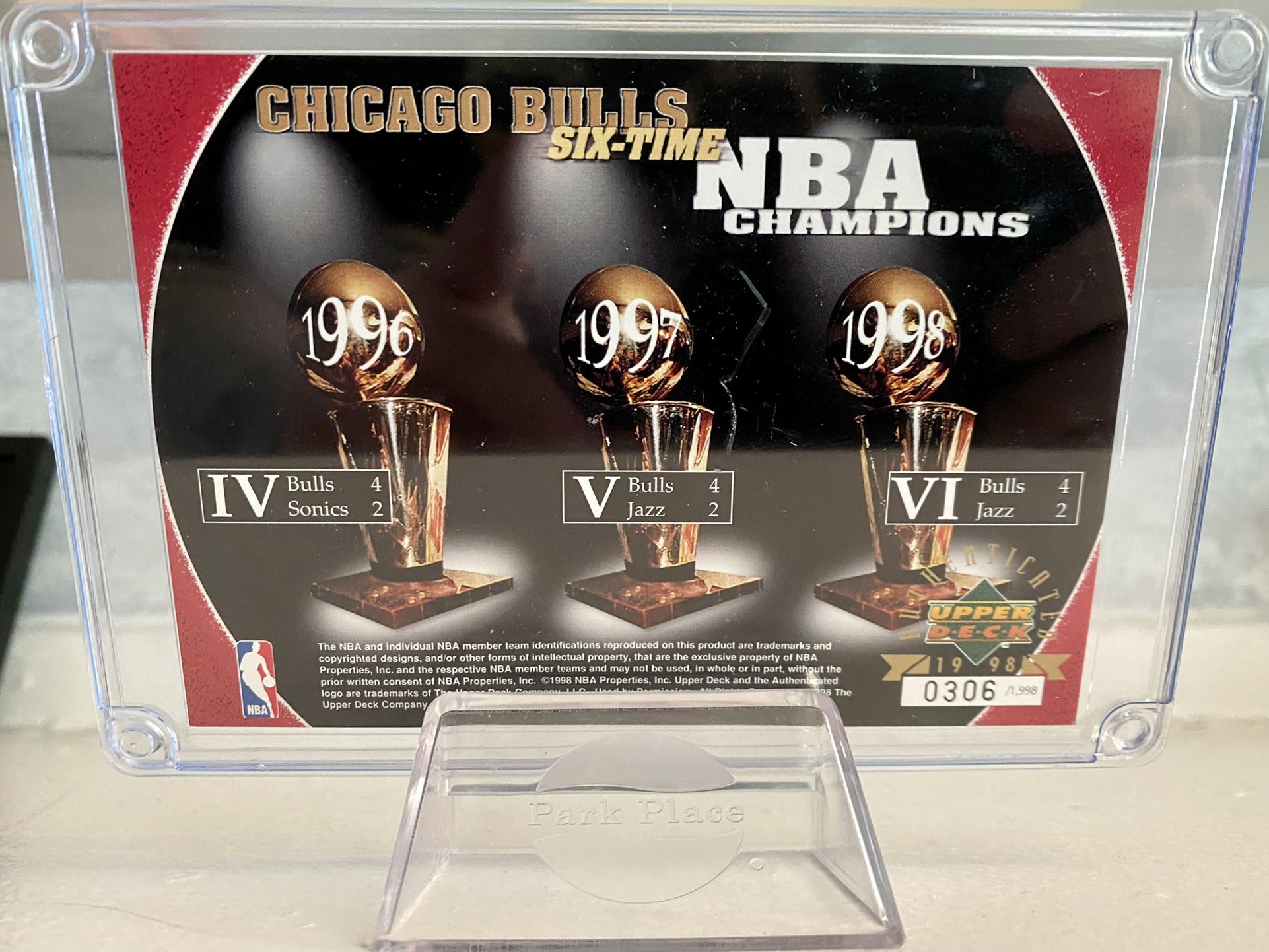 1998 Chicago Bulls Upper Deck 6 Time NBA Champions