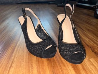 Black sparkly heels