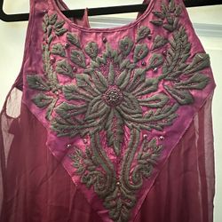 Purple Sheer Ankle Dress