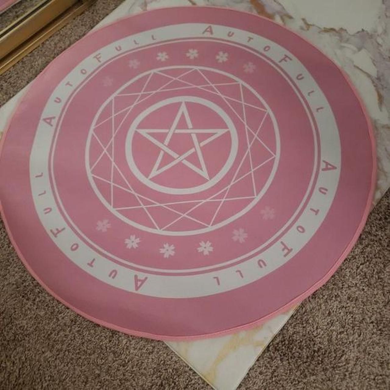 FREE pink Autofull Pink Circular Rug