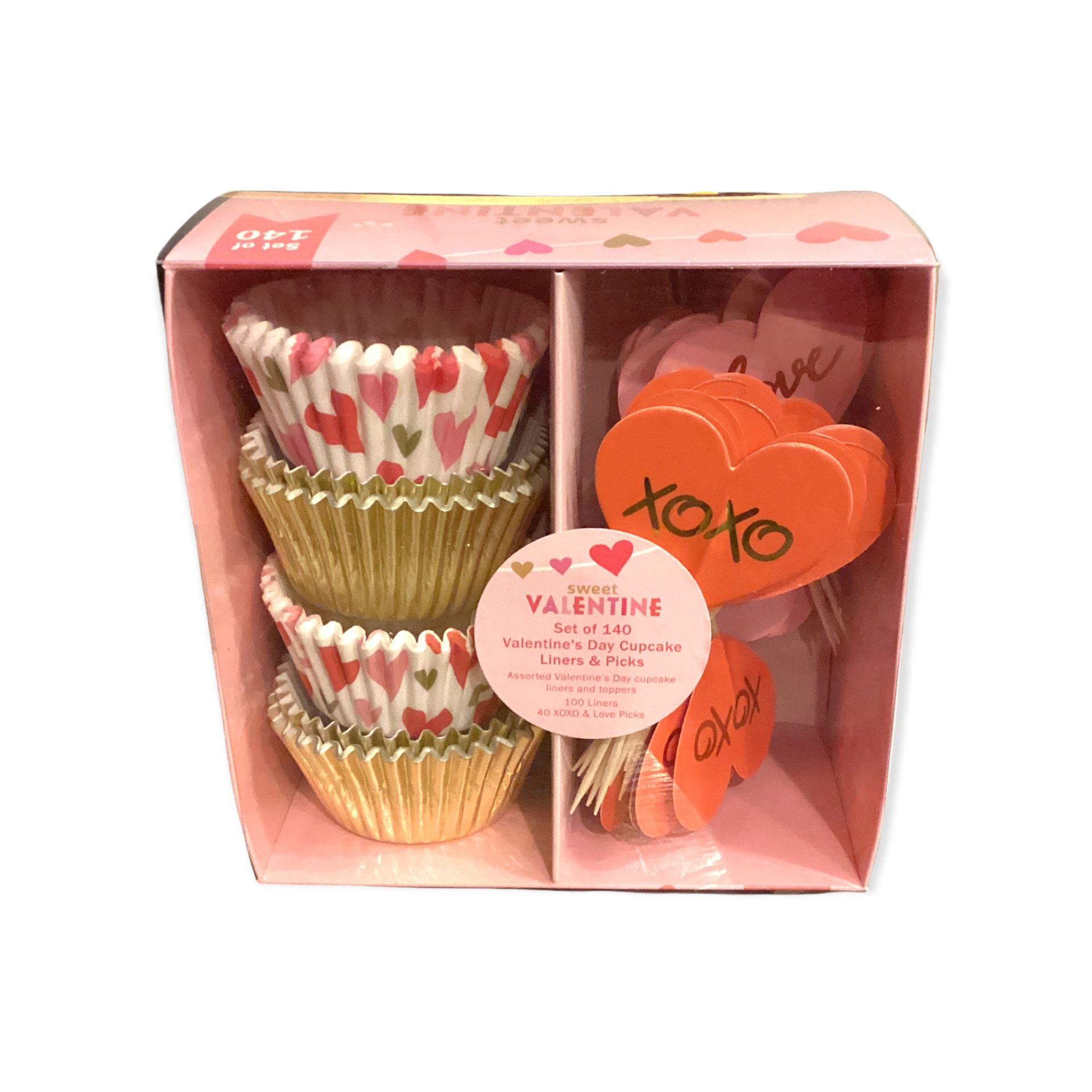 Valentines Day set of 140 Cupcake liners and picks