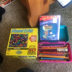 Pencils And Pencil Box,3D Puzzle ,scooby Doo DVD 