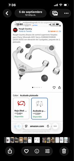 Upper control arms Chevrolet Silverado 2500 year 2020 Brazos de control superior
