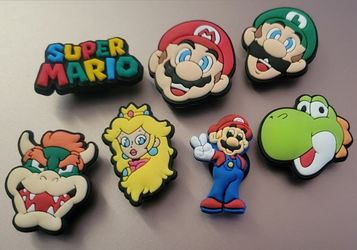 Super Mario Luigi Brothers Princess Peace Yoshi Bowser Croc Charms Jibbitz