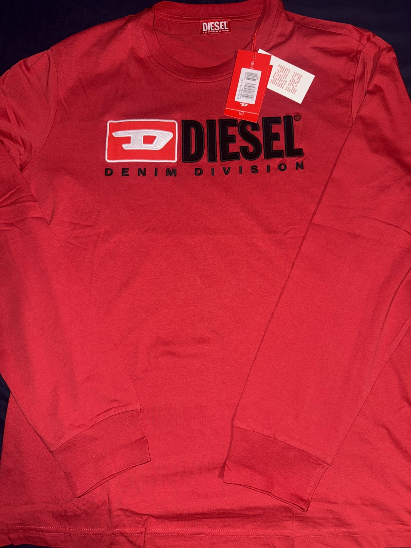 Diesel Long Sleeved T Shirt Embroidered US L
