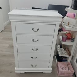 White Dresser silver handles