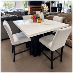 Modern 5 piece counter height dining table set