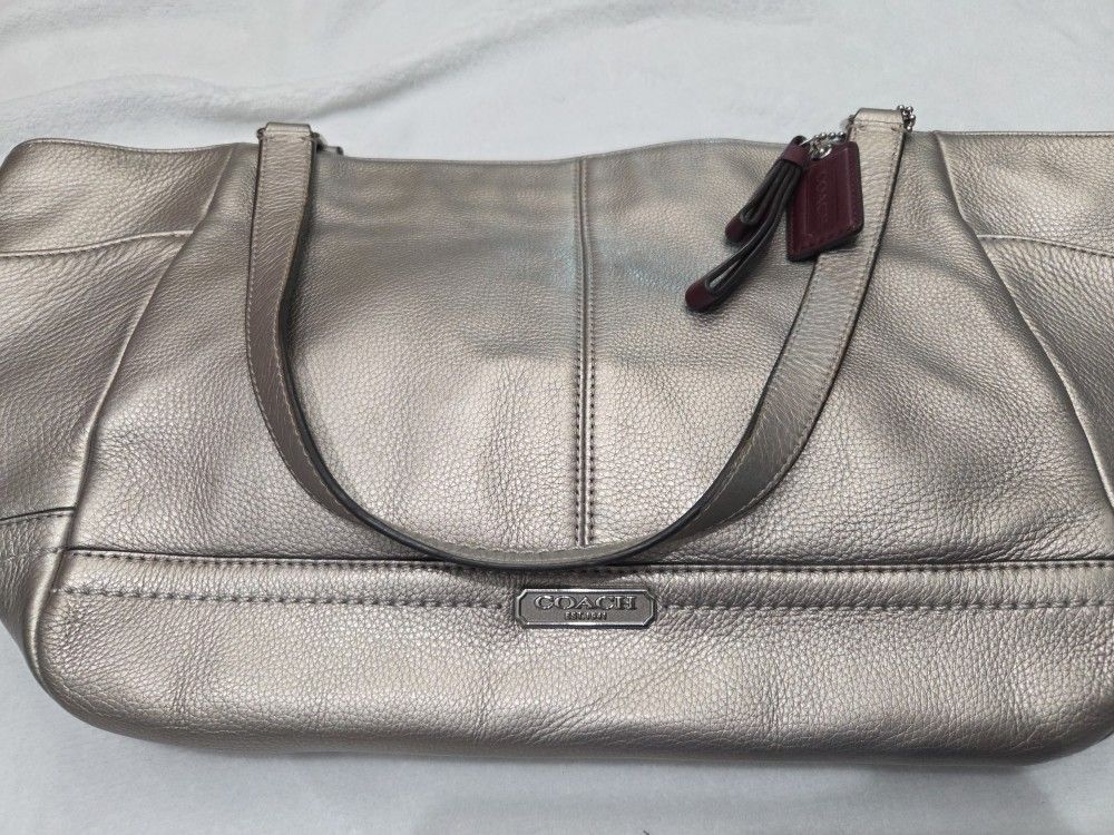 Coach Leather Metallic Bag