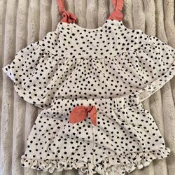 2pc polka dot outfit 