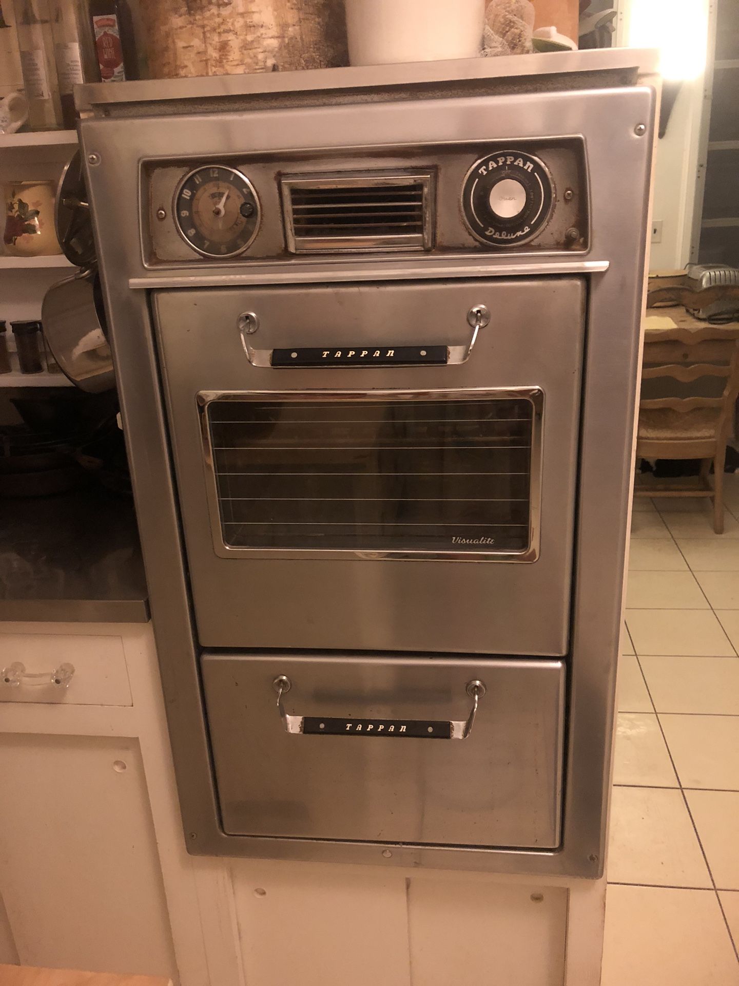 Vintage Retro Mid Century Tappan Visualite Stainless Steel Gas Oven With Gas Broiler And Cooktop